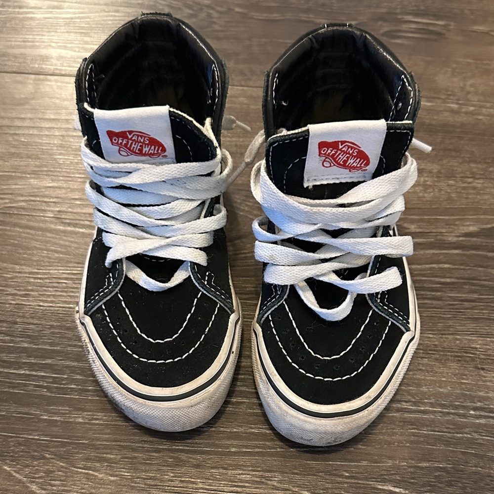 Vans Kids Black and White High-Top Sneakers